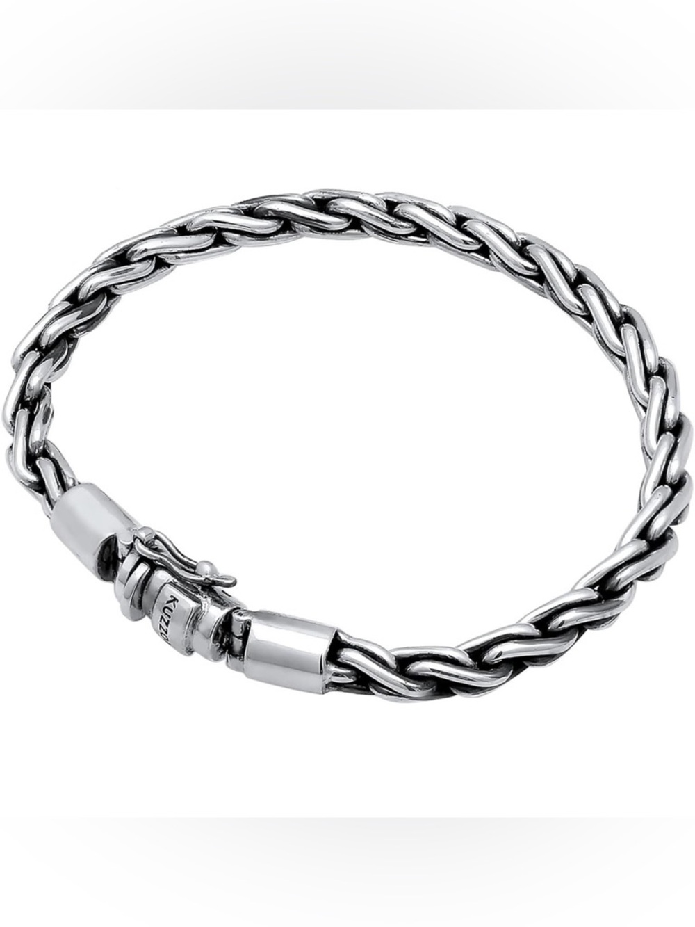 kuzzoi 925 Sterling Silver Round Byzantine Bracelet for Men